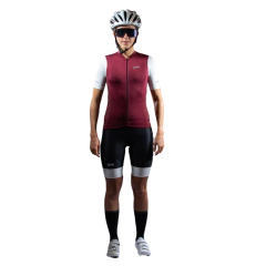 Jersey OX Custom Slim Fit modelo Andes Dama Bordo/Blanco