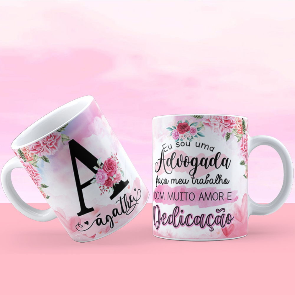 Caneca Alfabeto Flores Personalizada COM SEU NOME E PROFISSÕES - TODAS ...