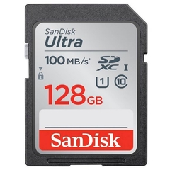 CARTÃO SANDISK SD 128GB 100MB/S ULTRA SDXC UHS -I