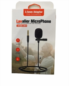 Microfone Lapela Lavalier Microphone 3,5mm Adaptor Celular
