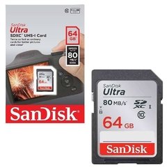 Cartão SanDisk SD 64Gb 80mb/s Ultra SDXC UHS -I - comprar online