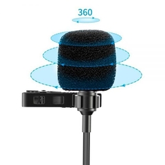 Microfone Lapela Universal Mamen KM D1 PRO Duplo para SmartPhones e Câmeras - Foto Imagem Rio