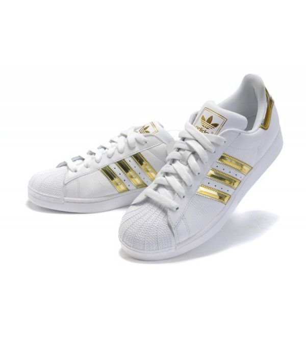 adidas superstar white gold