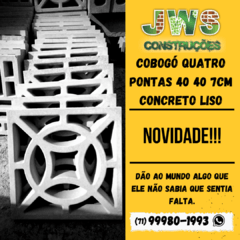 COBOGÓ QUATRO PONTAS 40 40 7CM CONCRETO ACABAMENTO LISO
