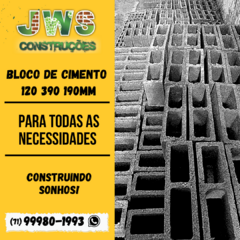 BLOCO ESTRUTURAL VAZADO 2 FUROS CONCRETO 120 390 190MM