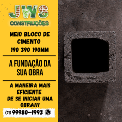 MEIO BLOCO ESTRUTURAL VAZADO CONCRETO 190 190 190MM