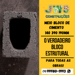 MEIO BLOCO ESTRUTURAL VAZADO CONCRETO 140 190 190MM