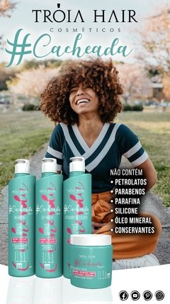 Hair Salon Treatment for Curly Hair - Cacheada Troia Hair - Curly Hair Moisturizing - 4 Steps - Troia Hair Cosmetics