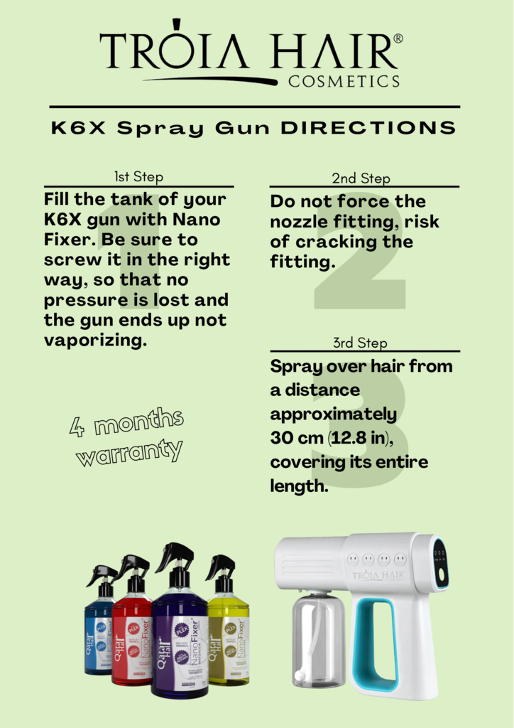 K6X Spray Gun & 4 Nano Fixer - QATAR HAIR K6X Spray Gun & 4 Nano Fixer - QATAR HAIR