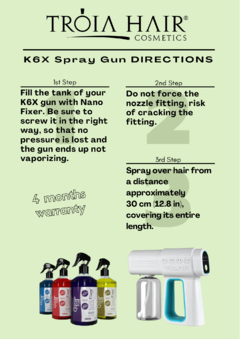 Pistola K6x Pulverizadora Troia Hair & Nano Fixer OPÇÃO DE NANO FIXER - loja online