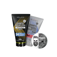 Kit Escurecedor Para Barba e Cabelo + Pomada Black - Troia Hair