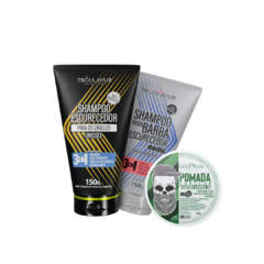 Kit Escurecedor Para Barba e Cabelo + Pomada Matte - Troia Hair