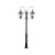 Farola doble de aluminio y vidrio con columna