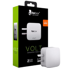 CARGADOR CELULAR FOXBOX 2 PUERTOS USB 2.4A