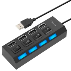 HUB NETMAK 4 PUERTOS USB 2.0 C/ SWITCH
