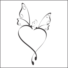 borboletas coração adesivo de parede