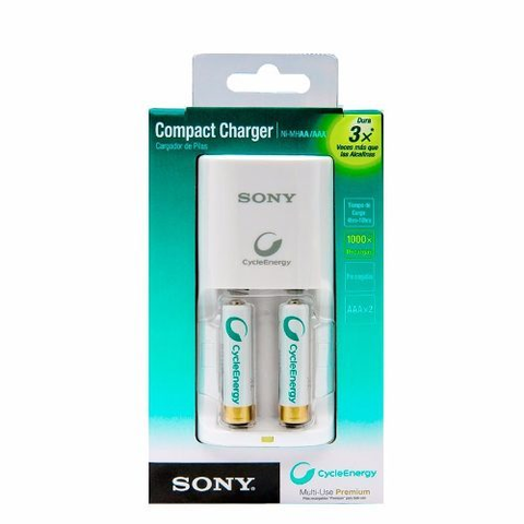 Pilas Recargables Aaa 800mAh Sony con Cargador