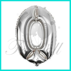 1 Globo forma de numero 66 cm color Plateado. INFLADO CON AIRE - comprar online