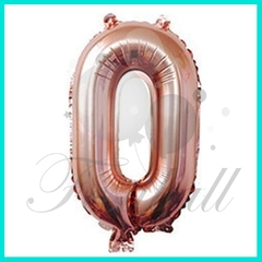 Globo forma de numero 100 cm color Rosa gold INFLADO CON HELIO - comprar online