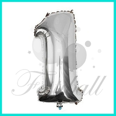 1 Globo forma de numero 100 cm color Plata INFLADO CON AIRE. - comprar online
