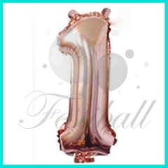 Globo forma de numero 100 cm color Rosa gold INFLADO CON HELIO - comprar online