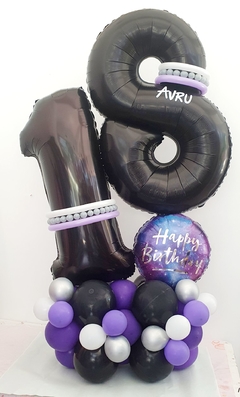 Ballon bouquet numeros negros