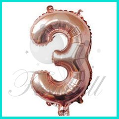 Globo forma de número 70cm Rosa gold. INFLADO CON HELIO - Festiball - Tienda de globos