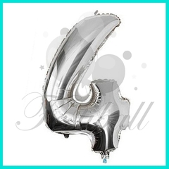 1 Globo forma de numero 66 cm color Plateado. INFLADO CON AIRE - tienda online
