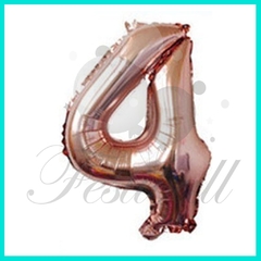 Globo forma de numero 100 cm color Rosa gold INFLADO CON HELIO - tienda online