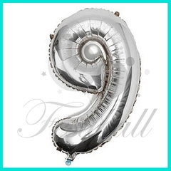 1 Globo forma de numero 100 cm color Plata INFLADO CON AIRE. - Festiball - Tienda de globos