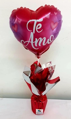 GLOBO DE MYLAR TE AMO 9" CON BASE