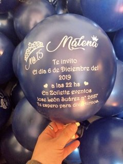 50 Invitaciones en globos