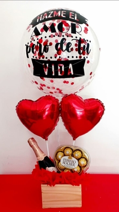 Bubble con champagne y corazon ferrero - comprar online