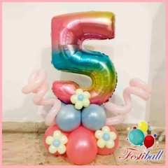 Balloon Bouquet Numero arco iris