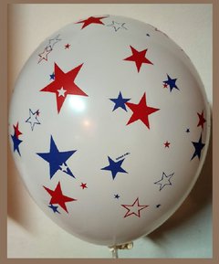 Globos impresos Estrellas rojas y azules