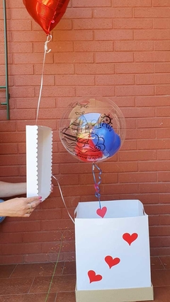 CAJA CON BUBBLE PERSONALIZADA ADENTRO - Festiball - Tienda de globos
