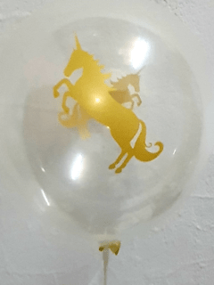 1 globo con impresion oro de Unicornio