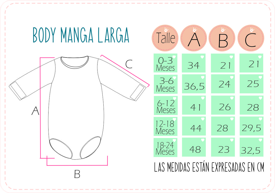 Body Bebé Manga Larga Yoguis Talles 3-6-9-12-18-24 Meses