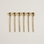 SET X 6 CUCHARAS DE ACERO DORADO DISEÑO REDONDO 17CM