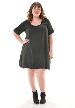 Vestido negro con manga corta Patrice - comprar online
