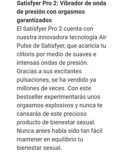 SUCCIONADOR DE CLITORIS SATISFYER PRO 2 - SaborAmor Rosario