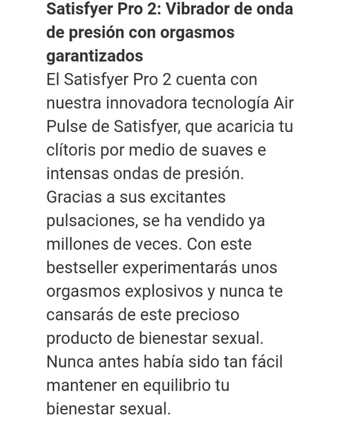 SUCCIONADOR DE CLITORIS SATISFYER PRO 2
