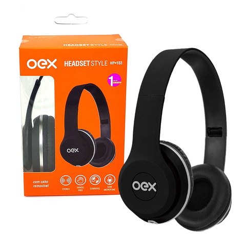 Headset Headphone Style HP-103 Preto, OEX - Web Palmas