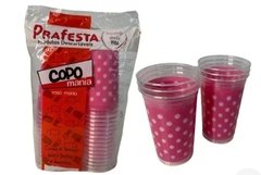 Copo Mania Rosa C/bolinha Branca Descartável. - comprar online