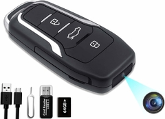 Cámara espía oculta Llave del auto + Memoria Micro SD 64GB - Alta duración de batería 1080P graba audio y video