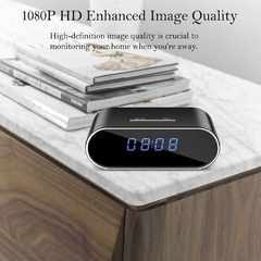 Reloj despertador Cámara espía 1080P WiFi visión nocturna , Detección de movimiento, Grabación en bucle en internet