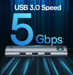 Estación de acoplamiento USB C 8 en 1 Adaptador USB C con HDMI 4K 3 USB 3.0 TF/SD Ethernet - comprar online