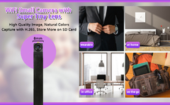 Mini Cámara oculta HDWiFi para seguridad en el hogar, cámaras de vigilancia secretas inalámbricas para interiores, detección de movimiento, visión remota de aplicaciones, batería, ranura para tarjeta SD