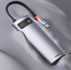 Imagen de Estación de acoplamiento USB C 8 en 1 Adaptador USB C con HDMI 4K 3 USB 3.0 TF/SD Ethernet