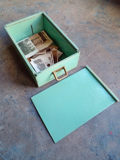 Caja Fichero de Madera con Tapa Deslizante y Herraje de Bronce - comprar online